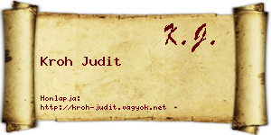 Kroh Judit névjegykártya